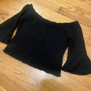 Honey Belle Black Textured Top